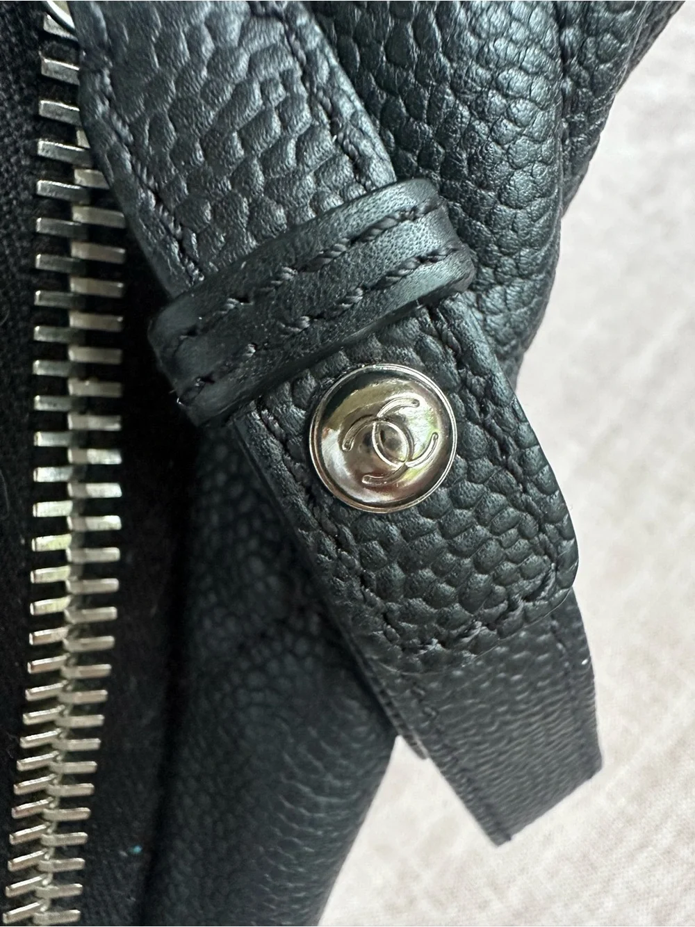 CHANEL Black Quilted Caviar Leather Timeless Expandable Tote Vintage Rare